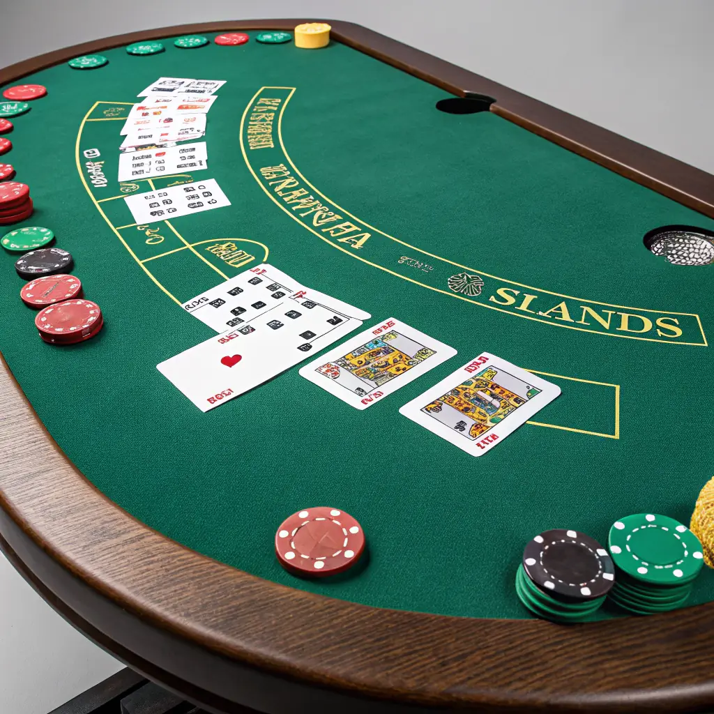 An image illustrating a Poker21 game table with visible RTP information and betting limits displayed on a screen or infographic.