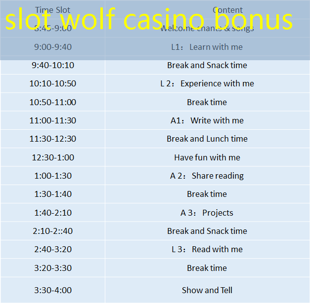 slot wolf casino bonus