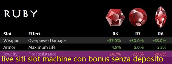 live siti slot machine con bonus senza deposito