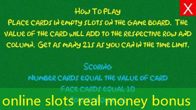 online slots real money bonus