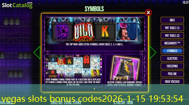 vegas slots bonus codes